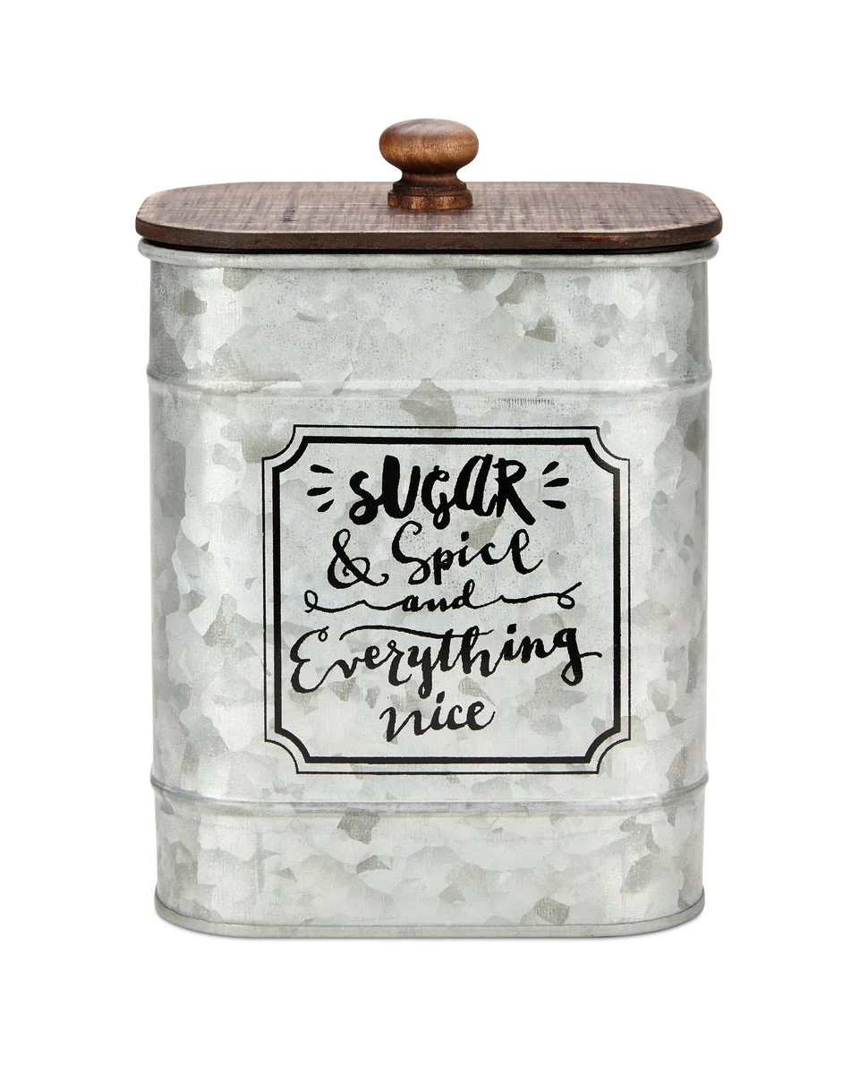 IMAX Worldwide Home Marie Decorative Metal Jars with Wooden Lids - Ast 3