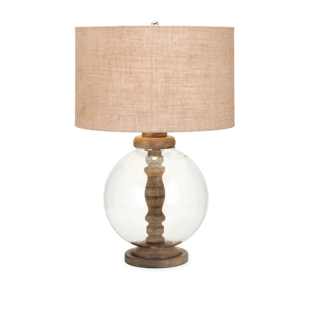 IMAX Worldwide Home Mahin Wood and Glass Lamp