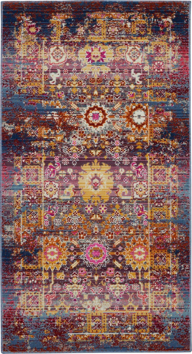Nourison Vintage Kashan Traditional Red/Multicolor Area Rug