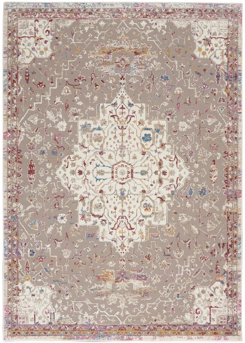 Nourison Vintage Vita Traditional Grey/Multi Area Rug