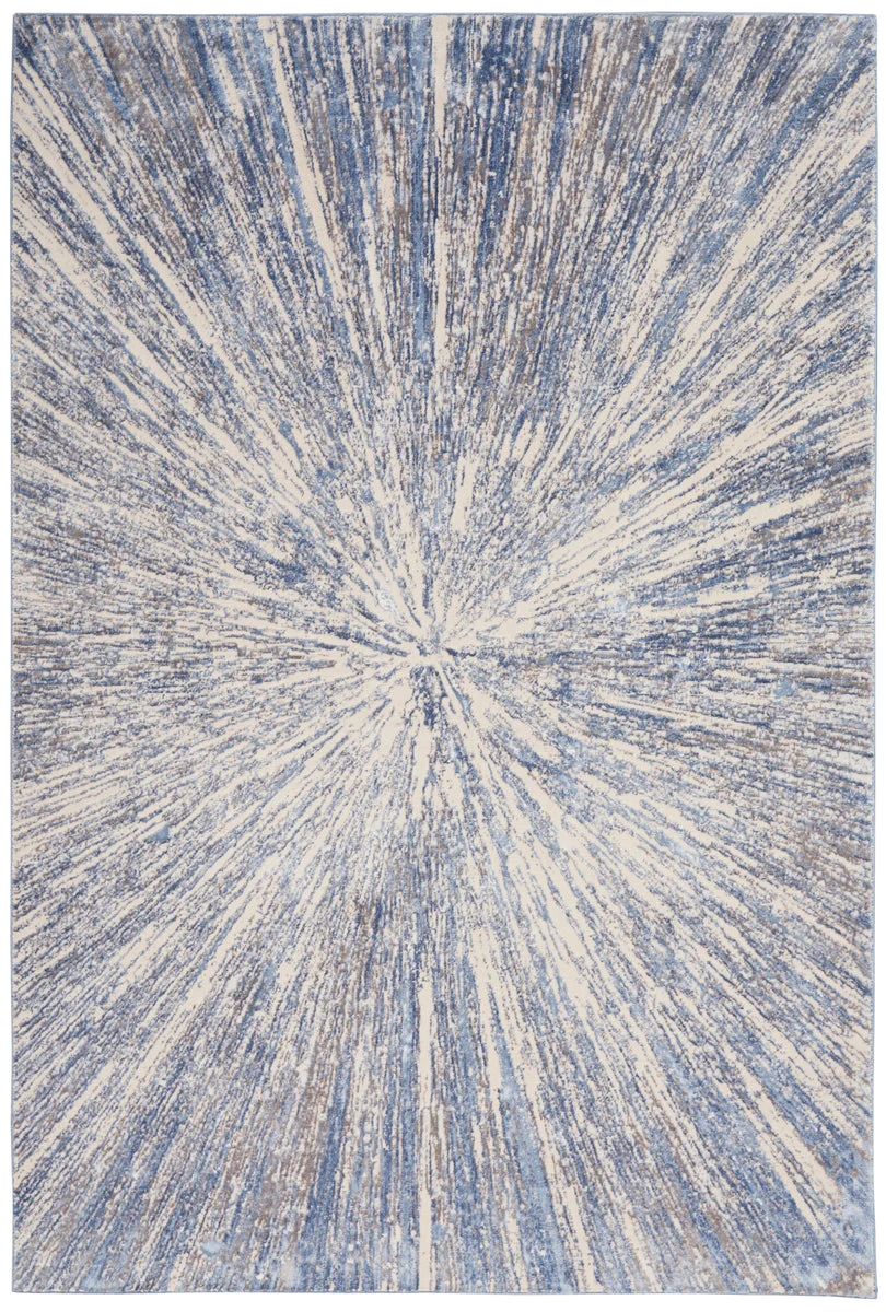 Nourison Sleek Textures Contemporary Blue/Grey Area Rug