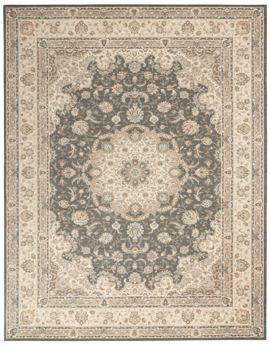 Nourison Living Treasures Traditional Grey/Ivory Area Rug