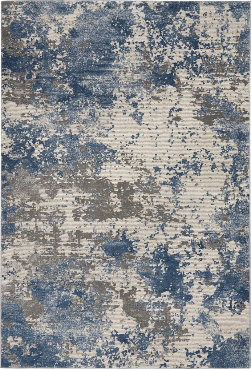Nourison Rustic Textures Contemporary Grey/Blue Area Rug