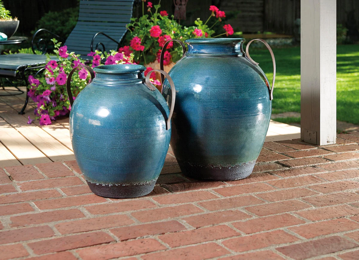 IMAX Worldwide Home Harrisburg Large Vase with Metal Handles