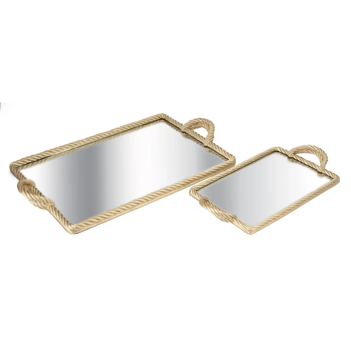 Imax Worldwide Home Sargasso Mirrored Decorative Trays - Set of 2