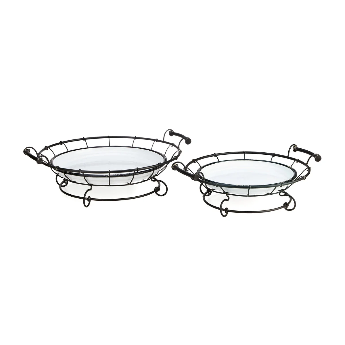 IMAX Worldwide Home Helena Enamel Trays - Set of 2