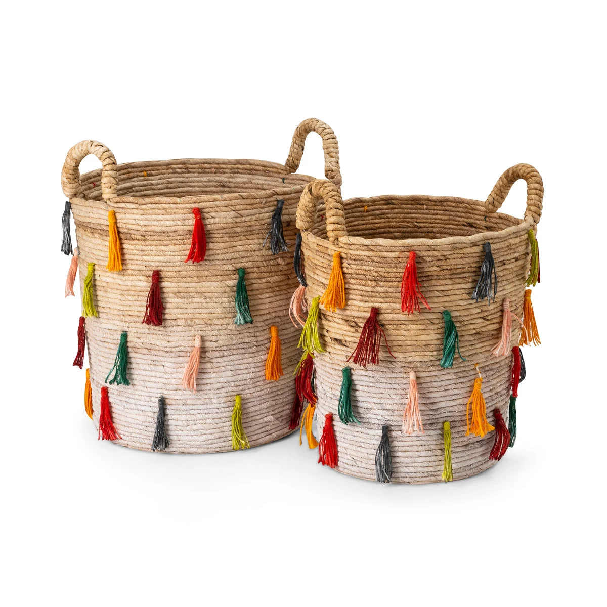 IMAX Worldwide Home Tassel Baskets - Set of 2