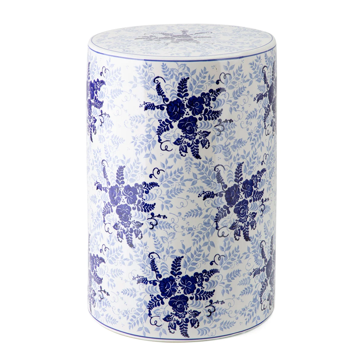 IMAX Worldwide Home Angelina Blue Floral Garden Stool