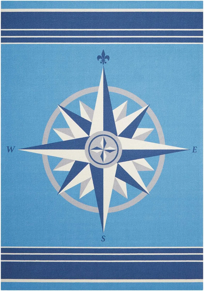 Nourison Sun N` Shade Transitional Blue Area Rug