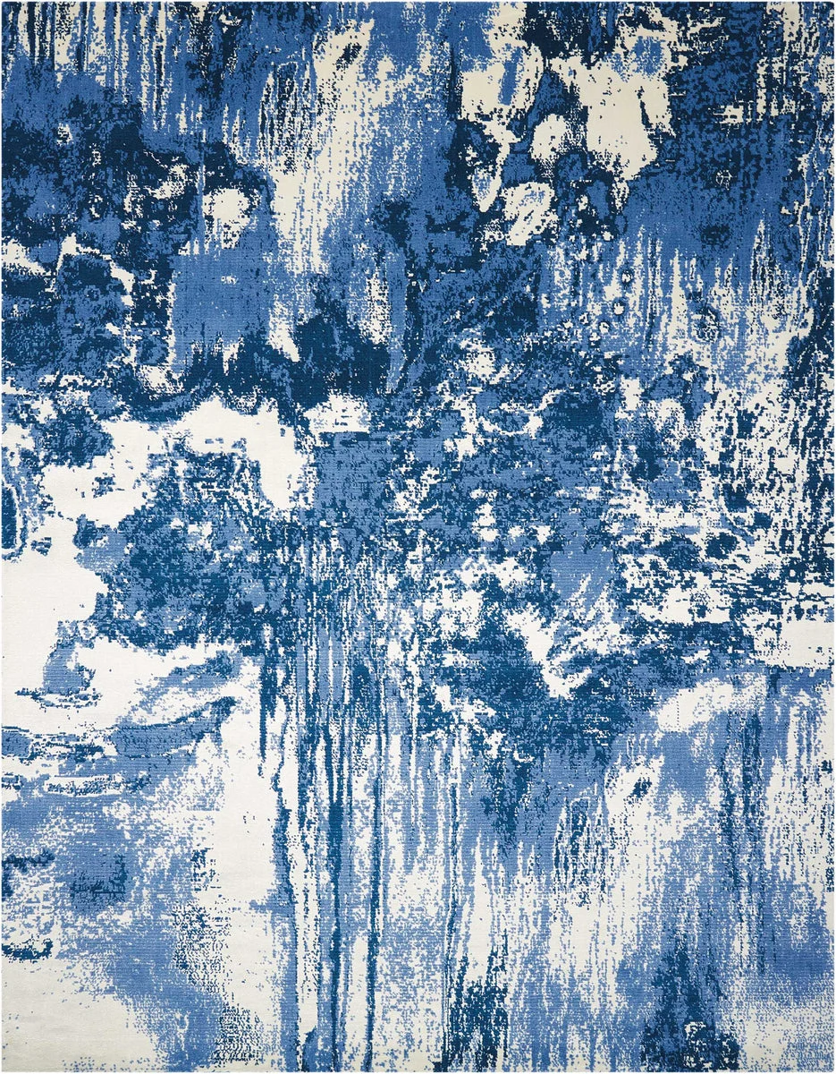 Nourison Tahoe Modern Contemporary Blue/Ivory Area Rug