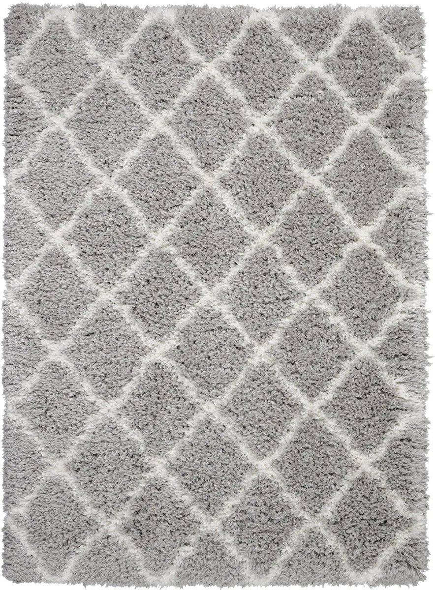 Nourison Ultra Plush Shag Contemporary Grey/Ivory Area Rug