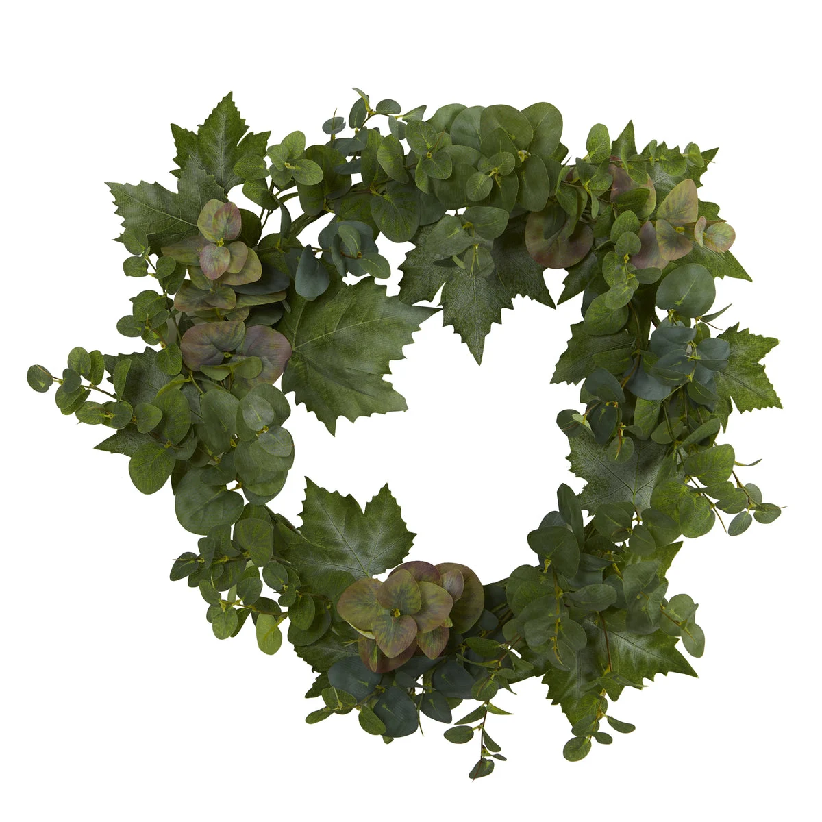 Nearly Natural 24`` Grape Leaf and Eucalyptus Artificial Wreath