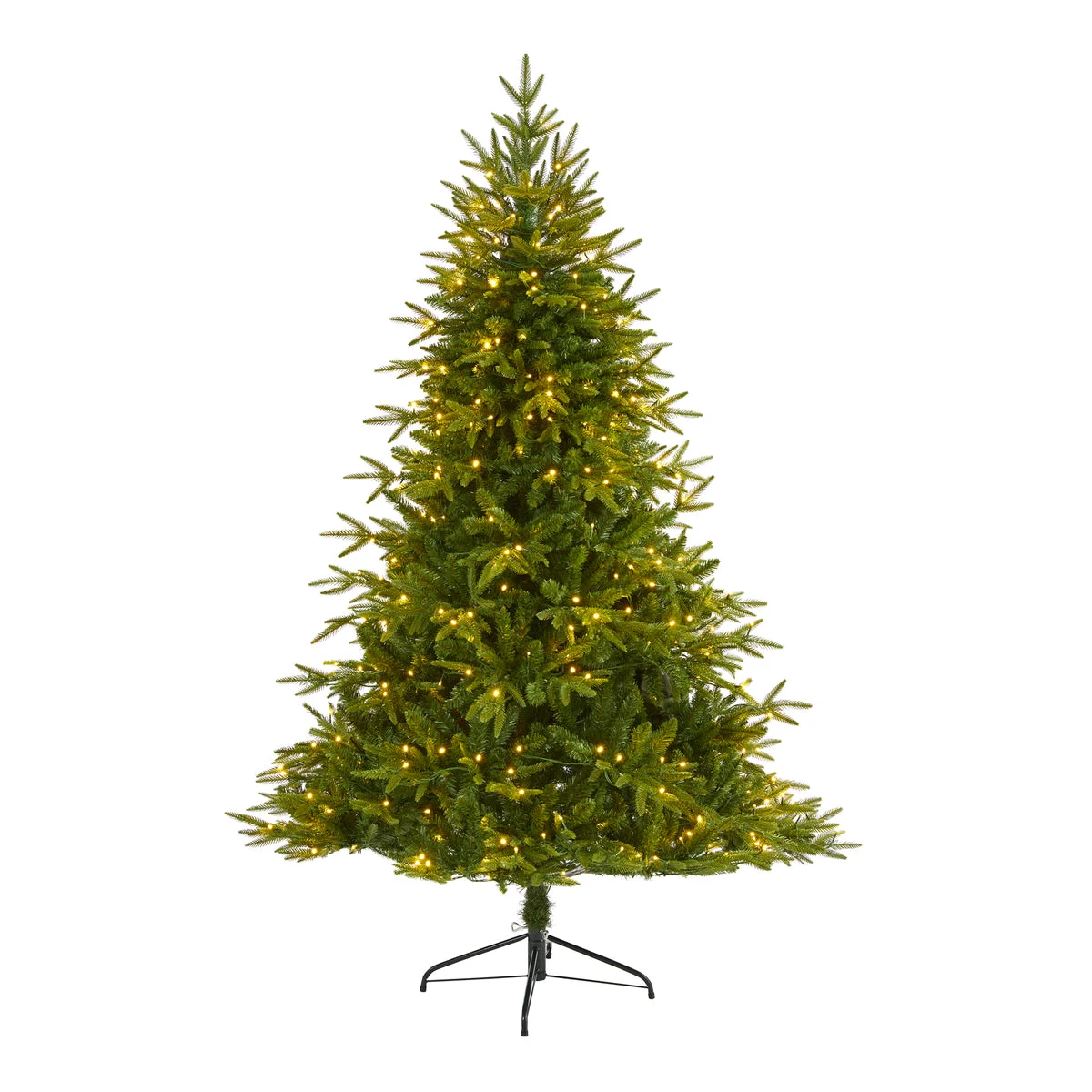 Nearly Natural 6` Colorado Mountain Fir ``Natural Look`` Artificial Christmas Tree with 350 Clear LED Lights and 1704 Bendable Banches