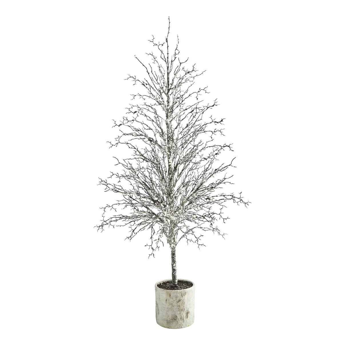 Nearly Natural 6` Snowed Twig Artificial Tree in Decorative Planter