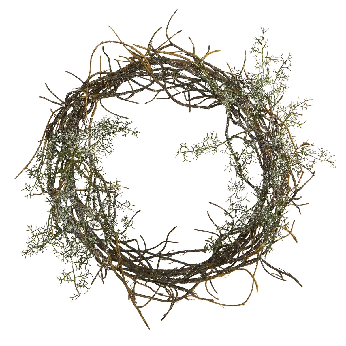 Nearly Natural 17`` Frosted Twig Wreath