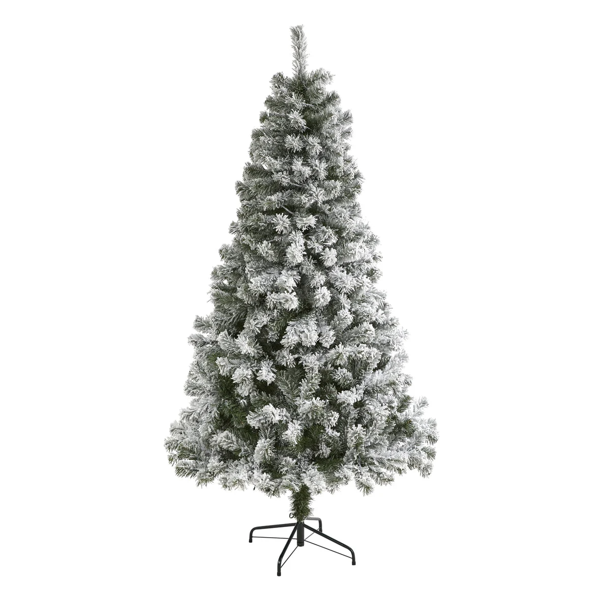 Nearly Natural 6` Flocked West Virginia Fir Artificial Christmas Tree