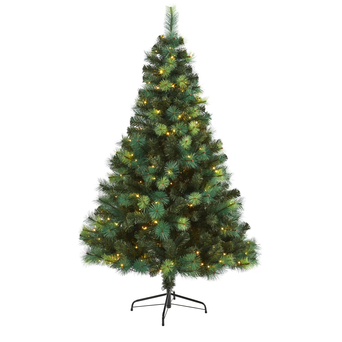 Nearly Natural 6` Assorted Green Scotch Pine Artificial Christmas Tree with 250 LED Lights
