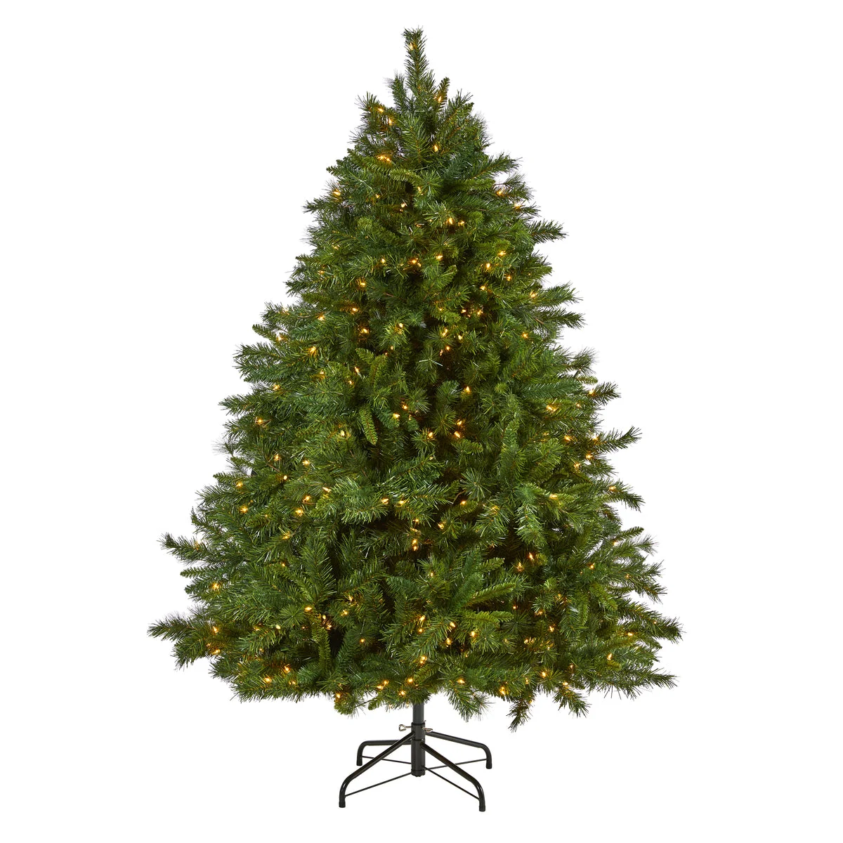 Nearly Natural 7` Wyoming Mixed Pine Artificial Christmas Tree with 550 Clear Lights and 1054 Bendable Branches
