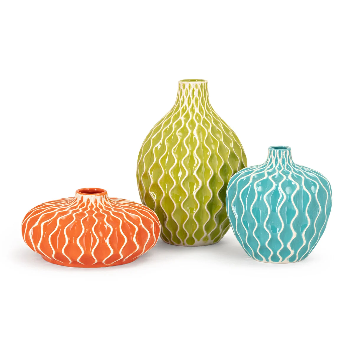 IMAX Worldwide Home Agatha Ceramic Vases - Set of 3
