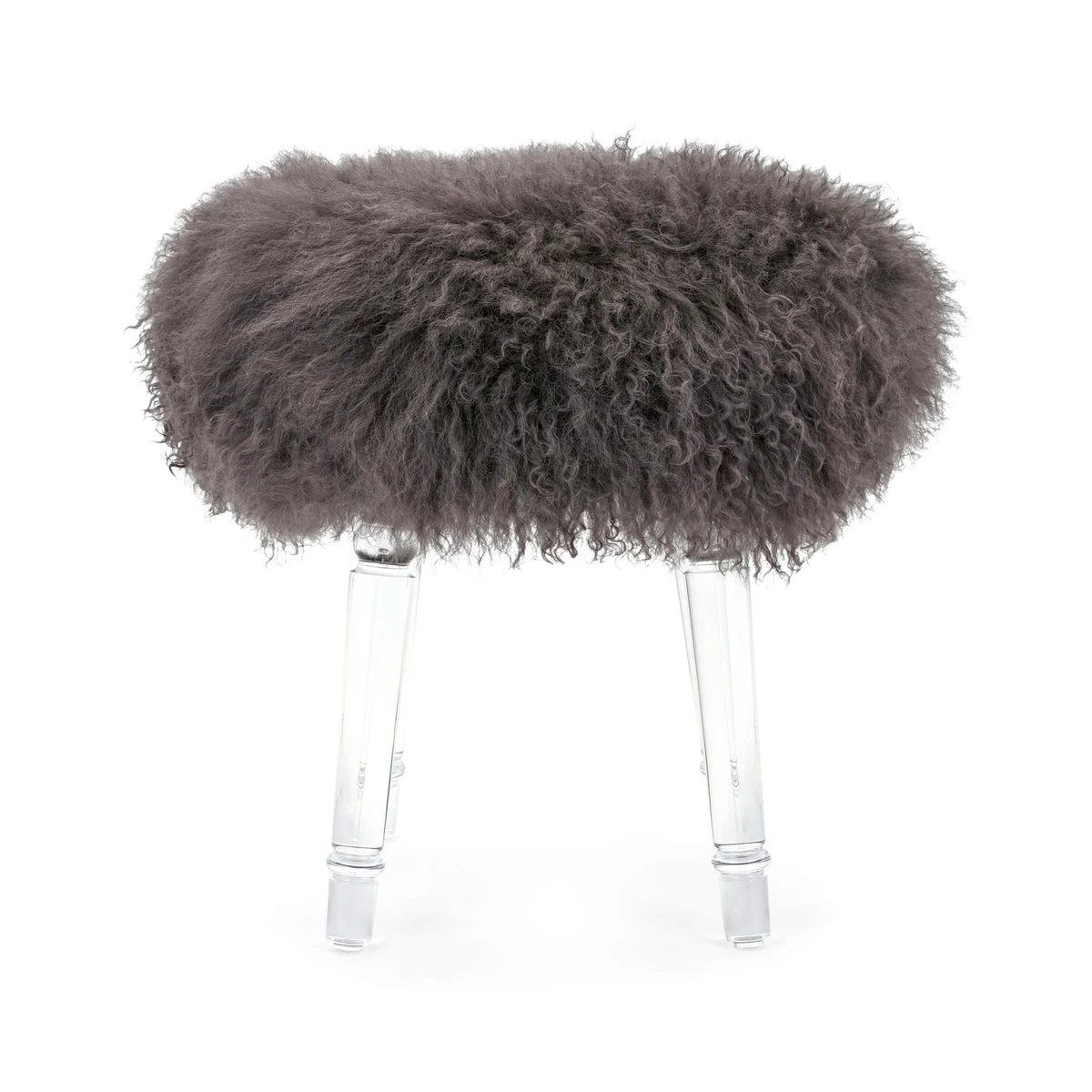 IMAX Worldwide Home Airell Tibetan Fur and Acrylic Stool
