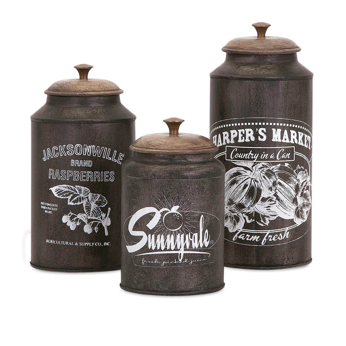 Imax Worldwide Home Darby Metal Canisters - Set of 3