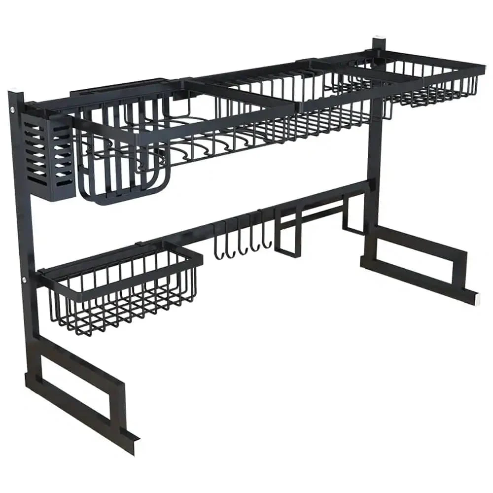 eModernDecor Avery 34.6 in. Stainless Steel Standing Dish Rack