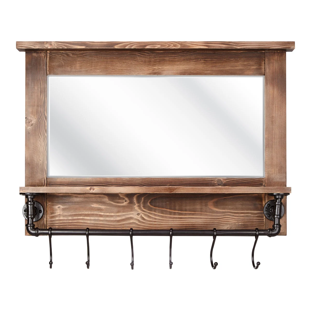 IMAX Worldwide Home Afia Wall Mirror with Shelf and Hooks
