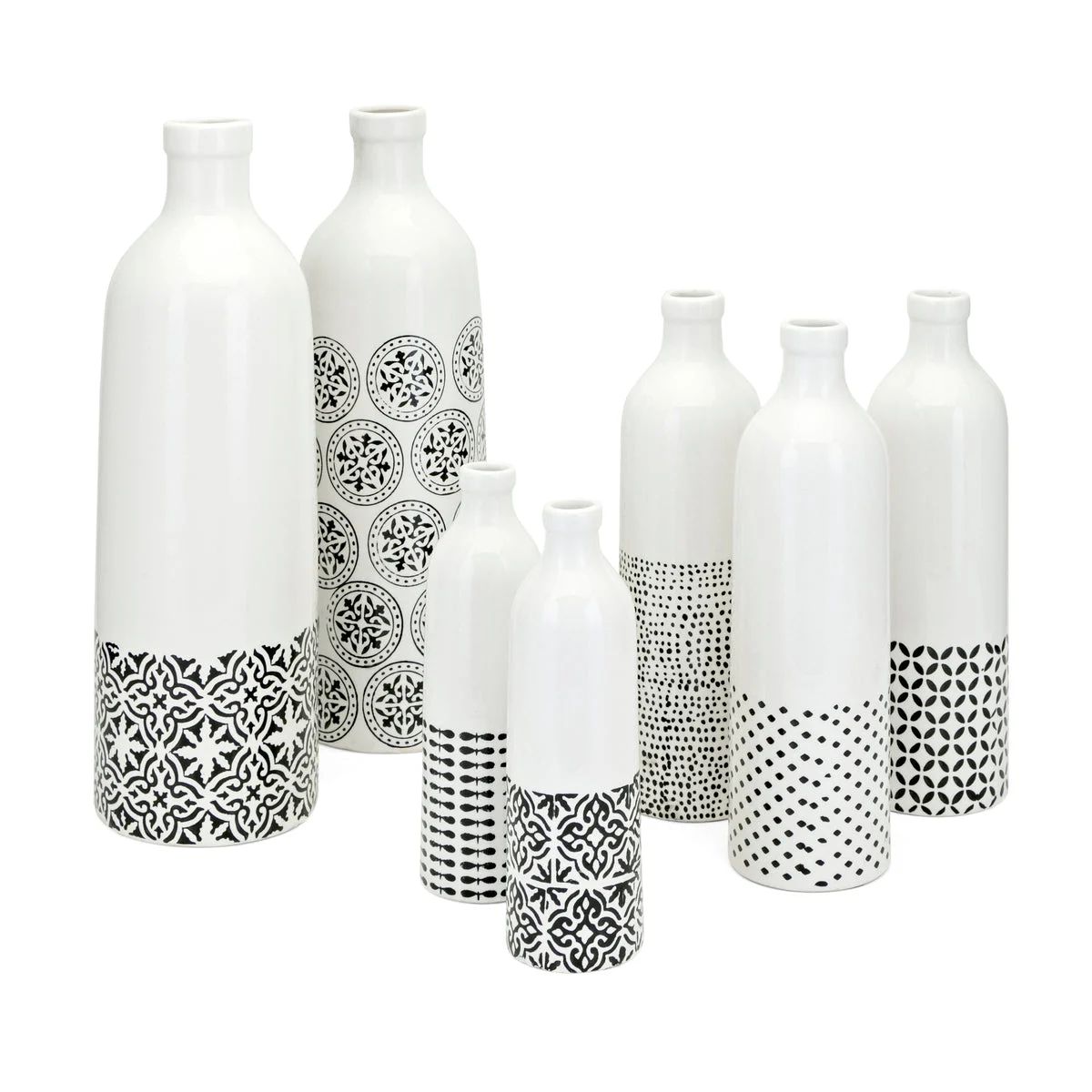 IMAX Worldwide Home Mavis Ceramic Bottles - Set of 7