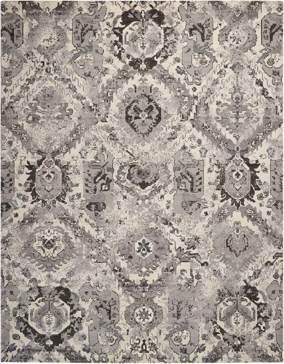 Nourison Tahoe Modern Transitional Ivory/Grey Area Rug