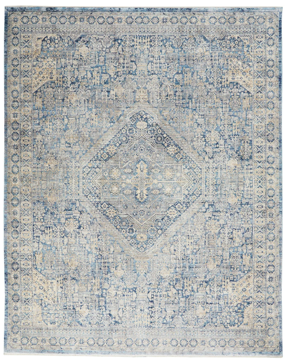 Nourison Silken Weave s Blue/Ivory Area Rug