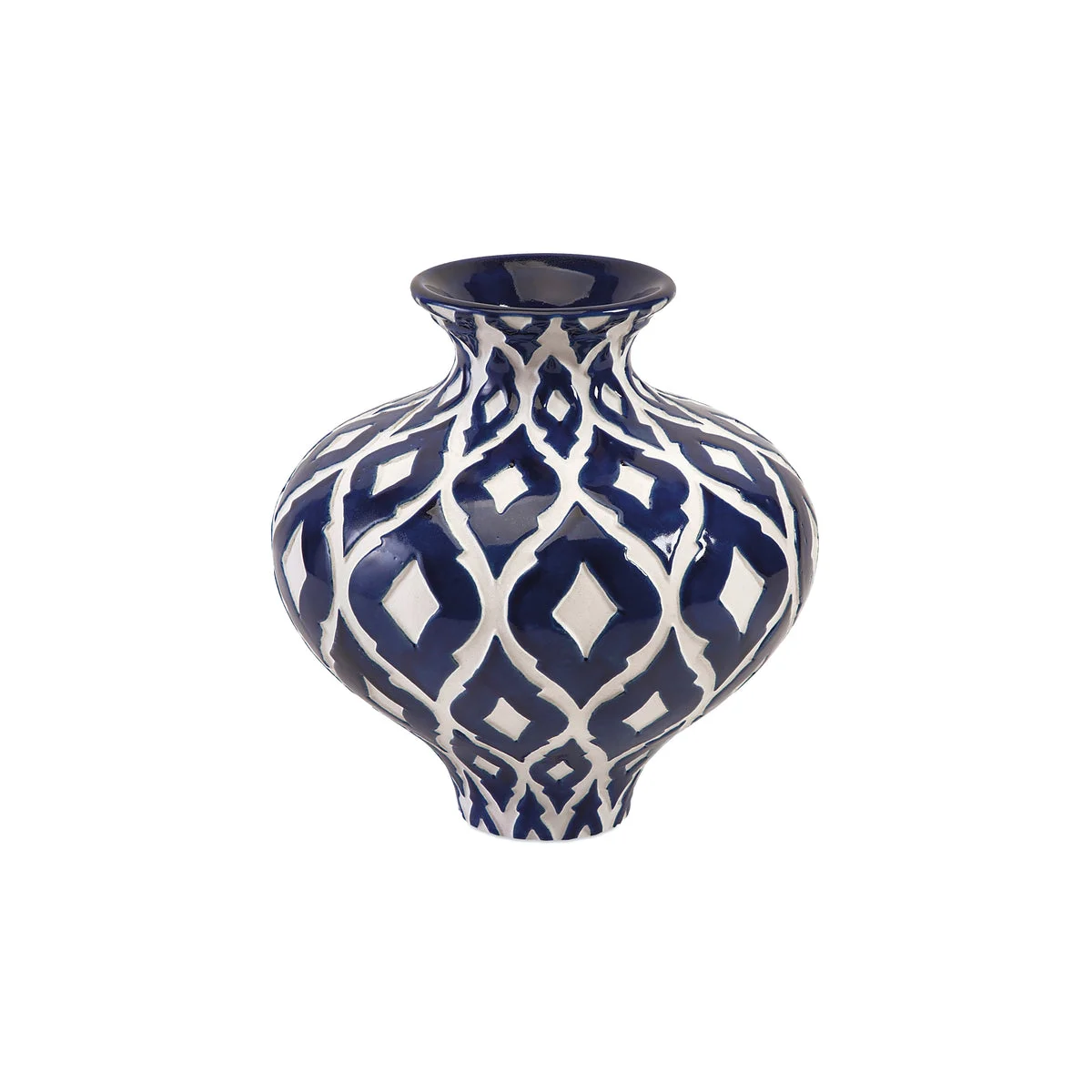 IMAX Worldwide Home Maine Blue and White Vase