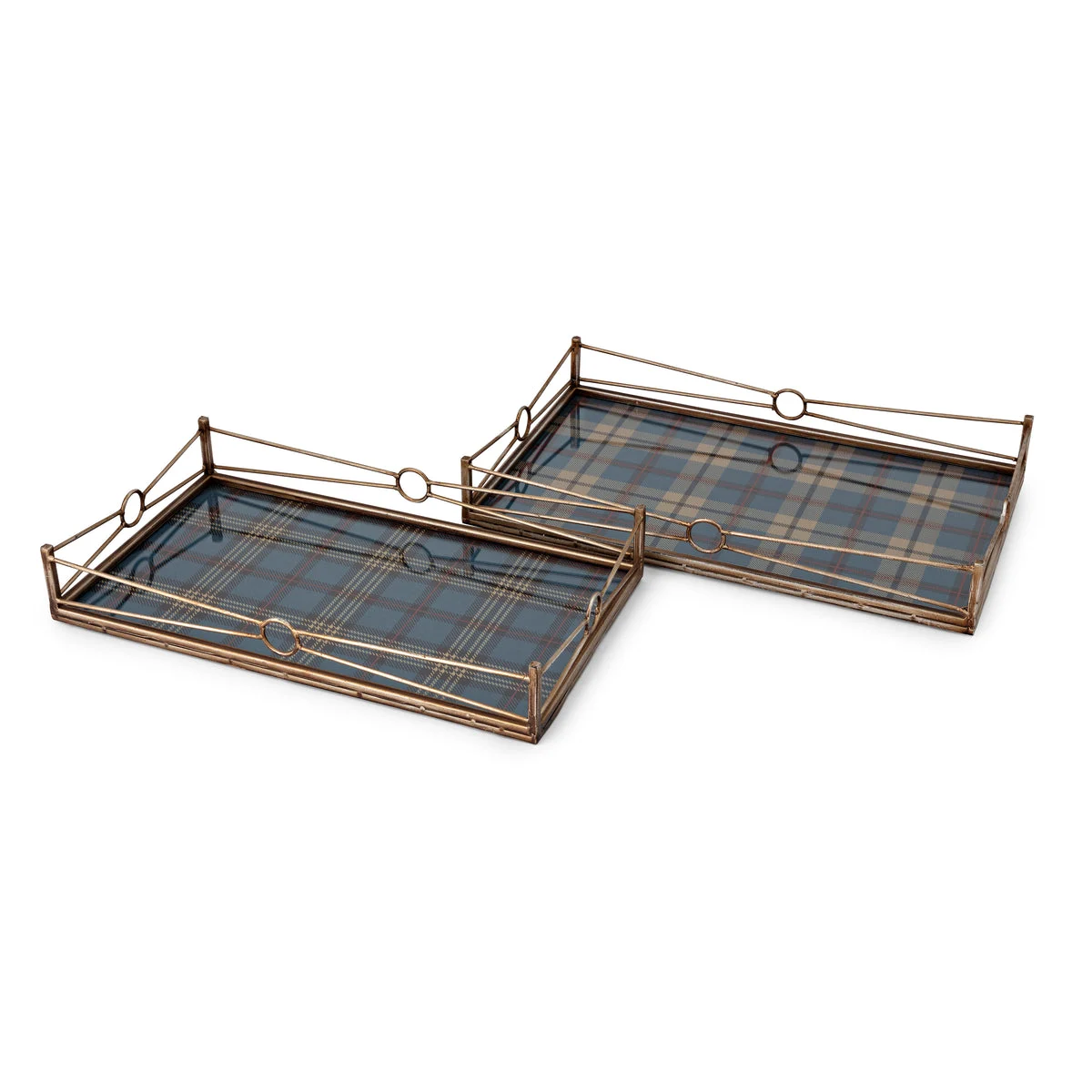 IMAX Worldwide Home PGA TOUR Clubhouse Decorative Plaid Trays - Set of 2