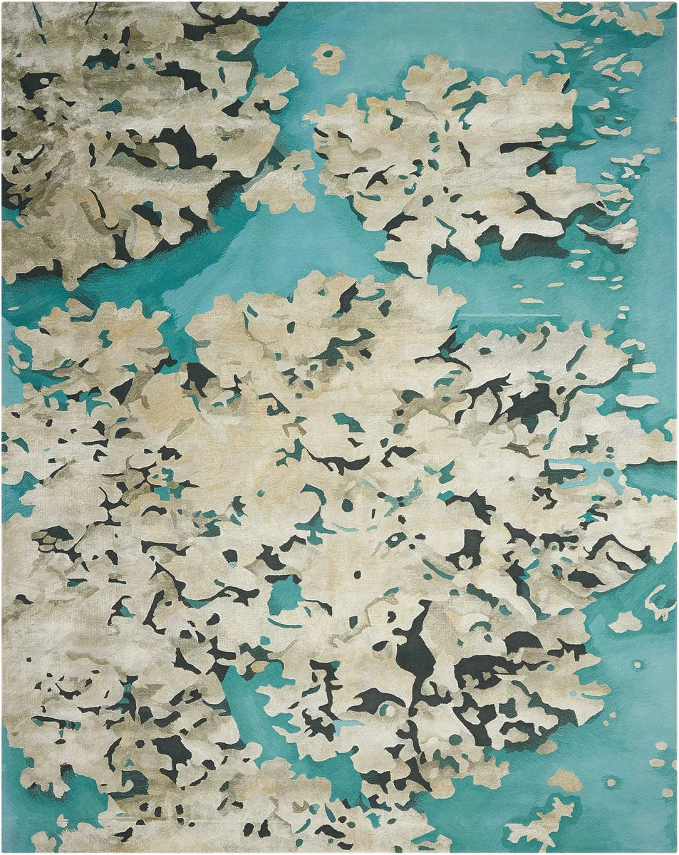 Nourison Prismatic Contemporary Aqua Area Rug