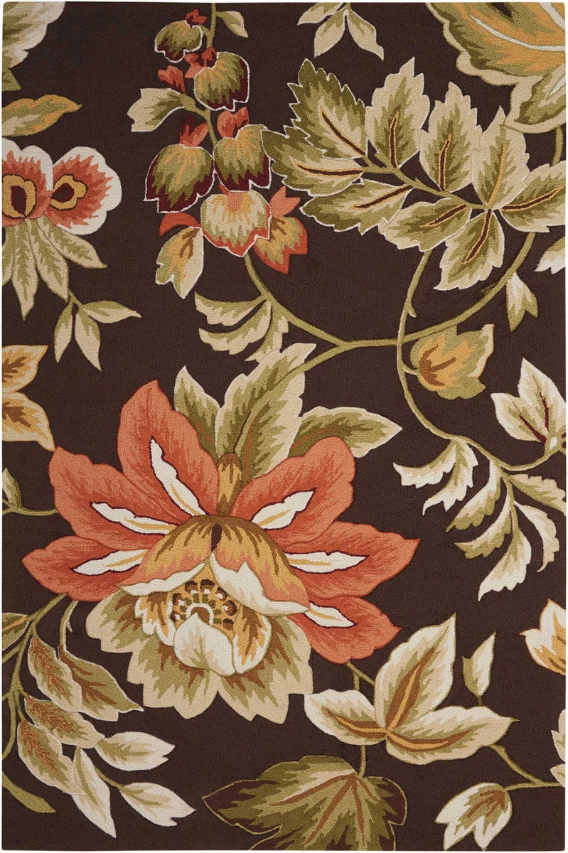 Nourison Fantasy Transitional Chocolate Area Rug