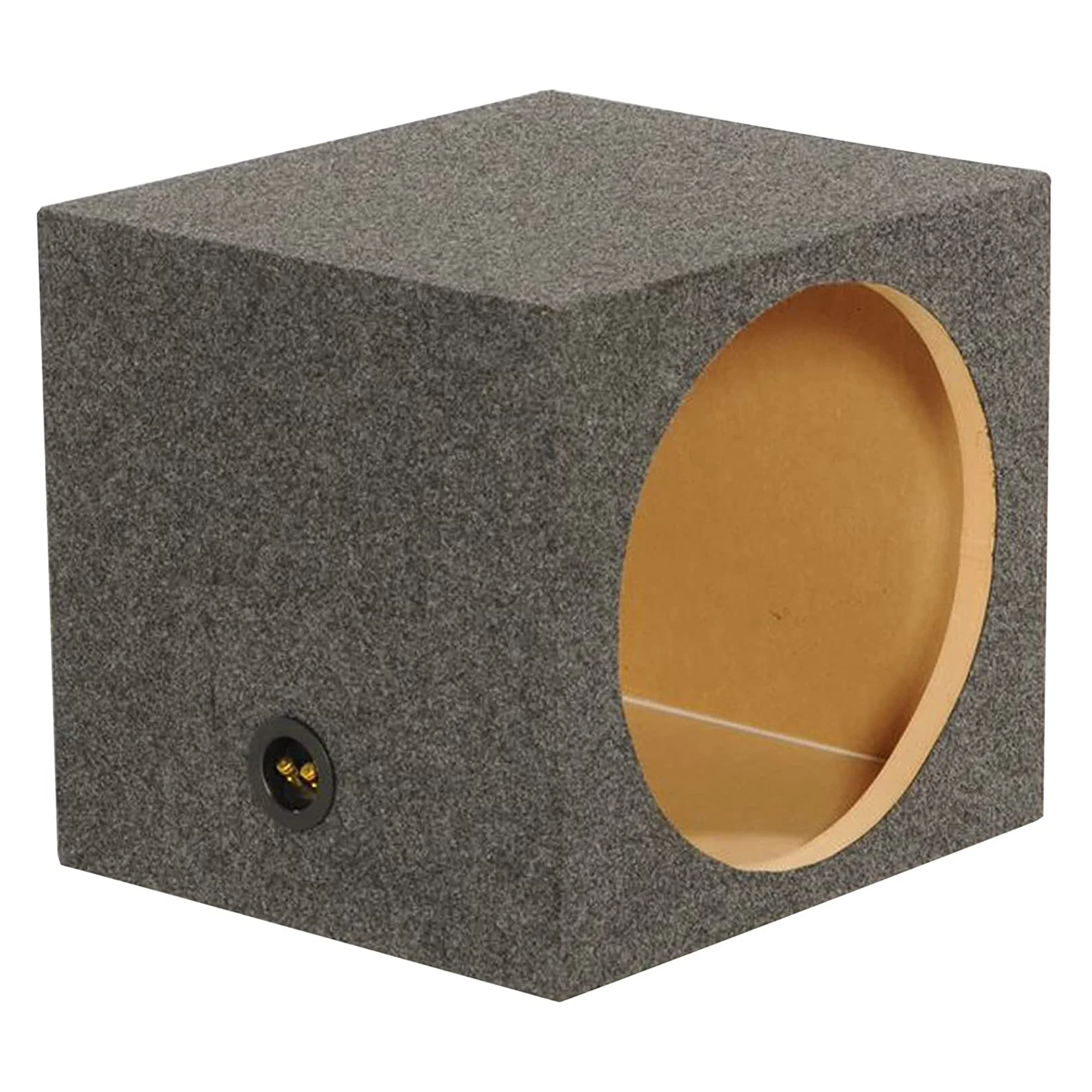 QPower 15" Heavy-Duty Single Sealed Vehicle Subwoofer Enclosure Woofer Box, Gray