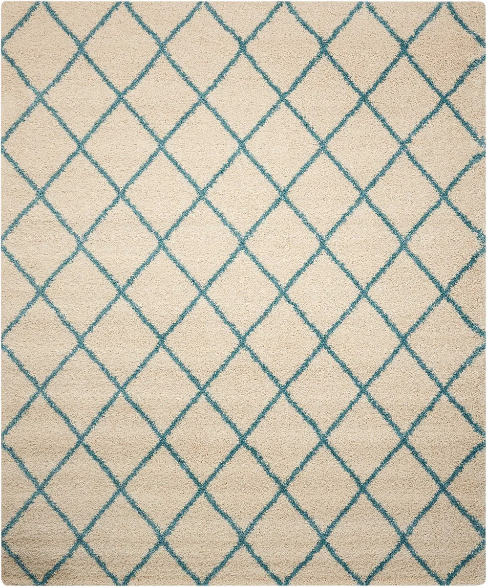Nourison Brisbane Contemporary Ivory/Aqua Area Rug