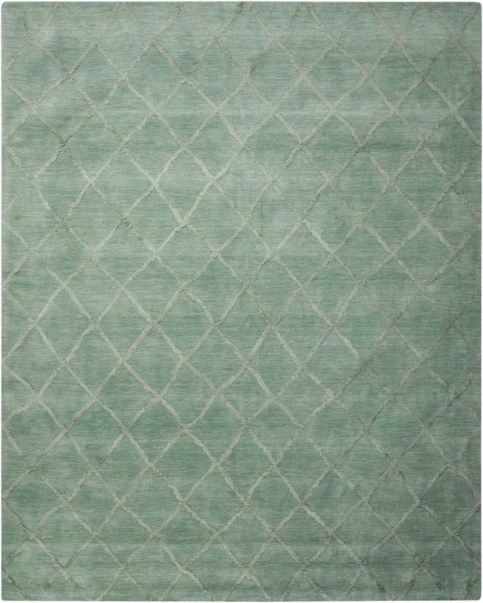 Nourison Lunette Transitional Aqua Area Rug