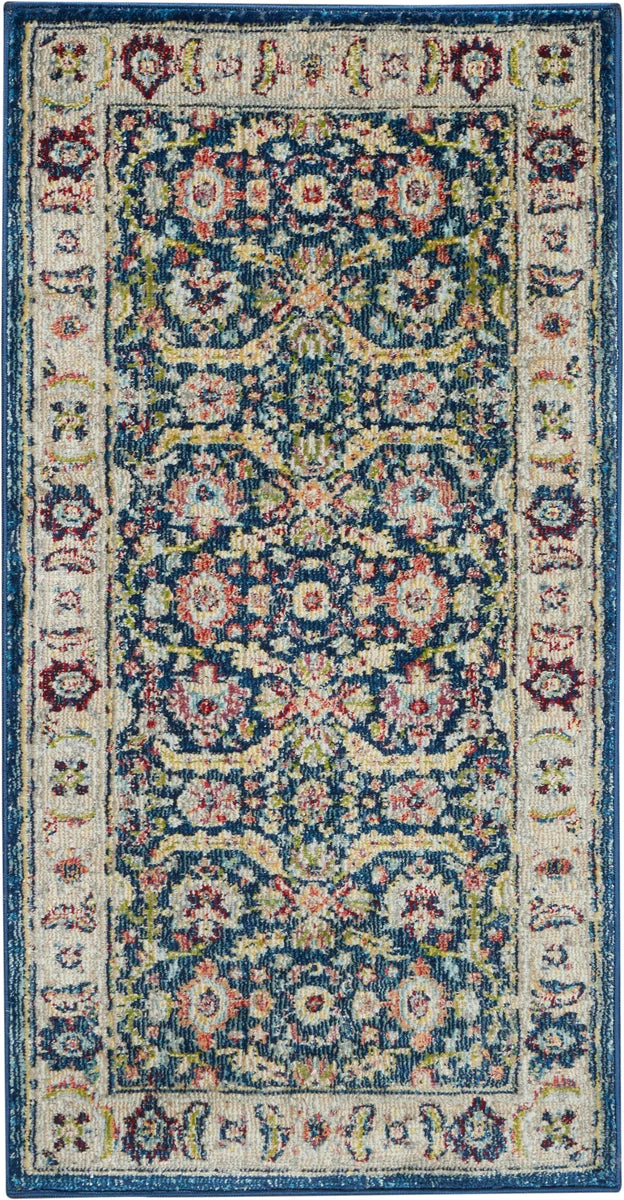 Nourison Global Vintage Traditional Nav/Multicolor Area Rug