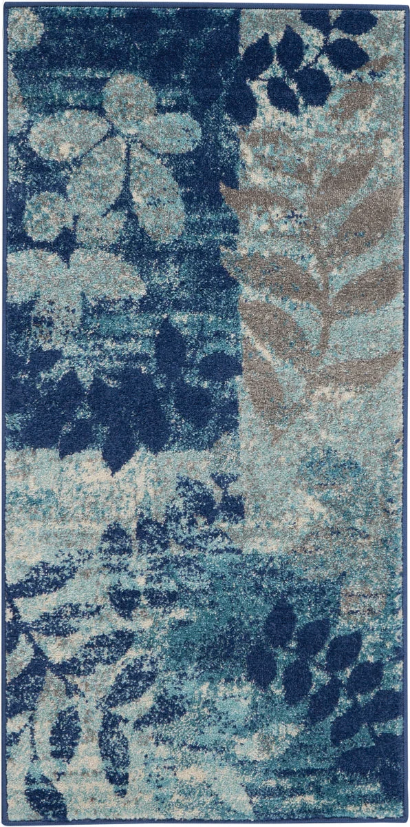 Nourison Tranquil Contemporary Navy/Light Blue Area Rug