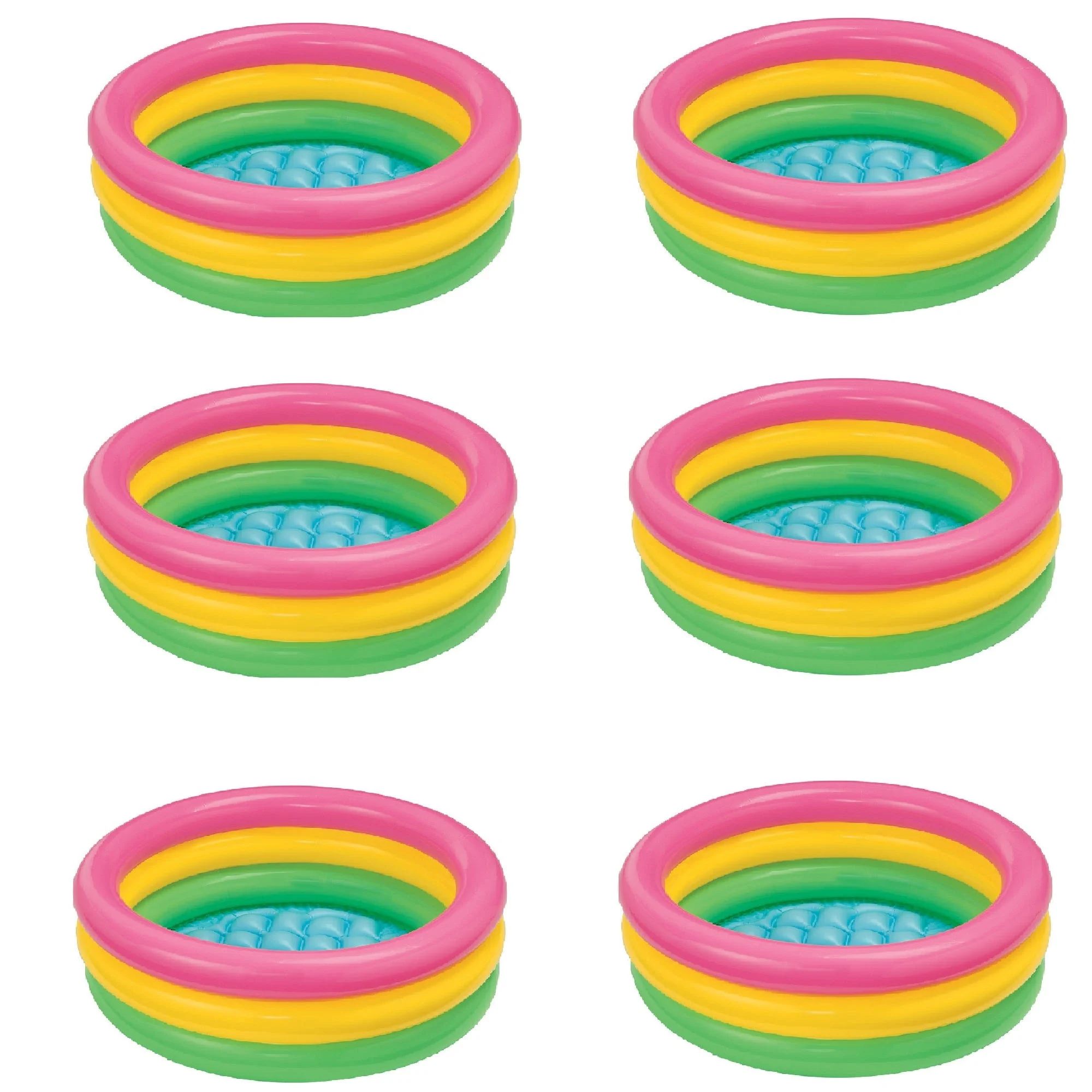 Intex 34in x 10in Sunset Glow Soft Inflatable Baby/Kids Swimming Pool (6 Pack)