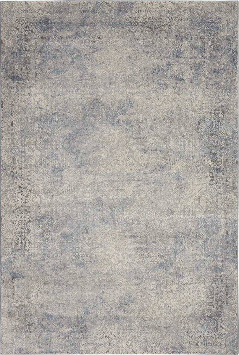 Nourison Rustic Textures Transitional Ivory/Light Blue Area Rug