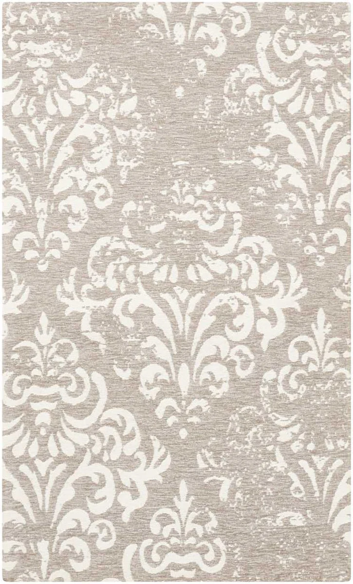 Nourison Damask Traditional Ivory/Grey Area Rug
