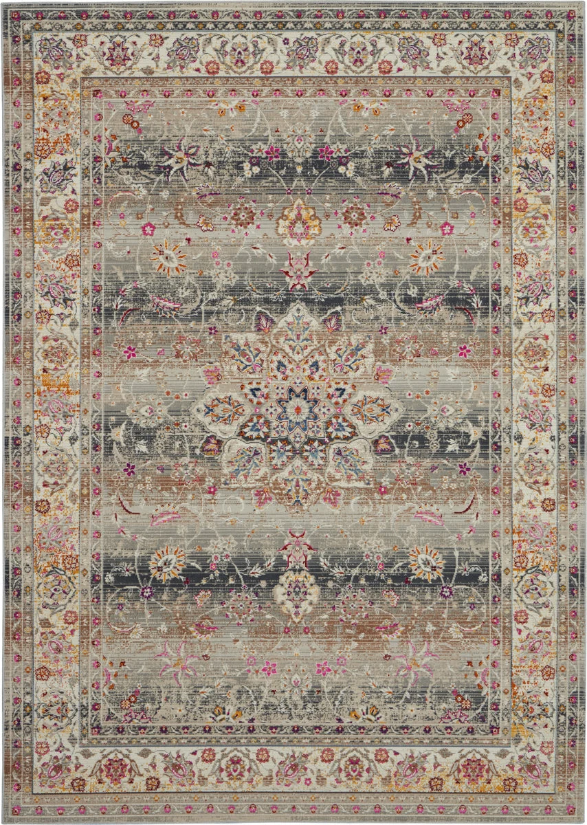 Nourison Vintage Kashan Traditional Grey Area Rug