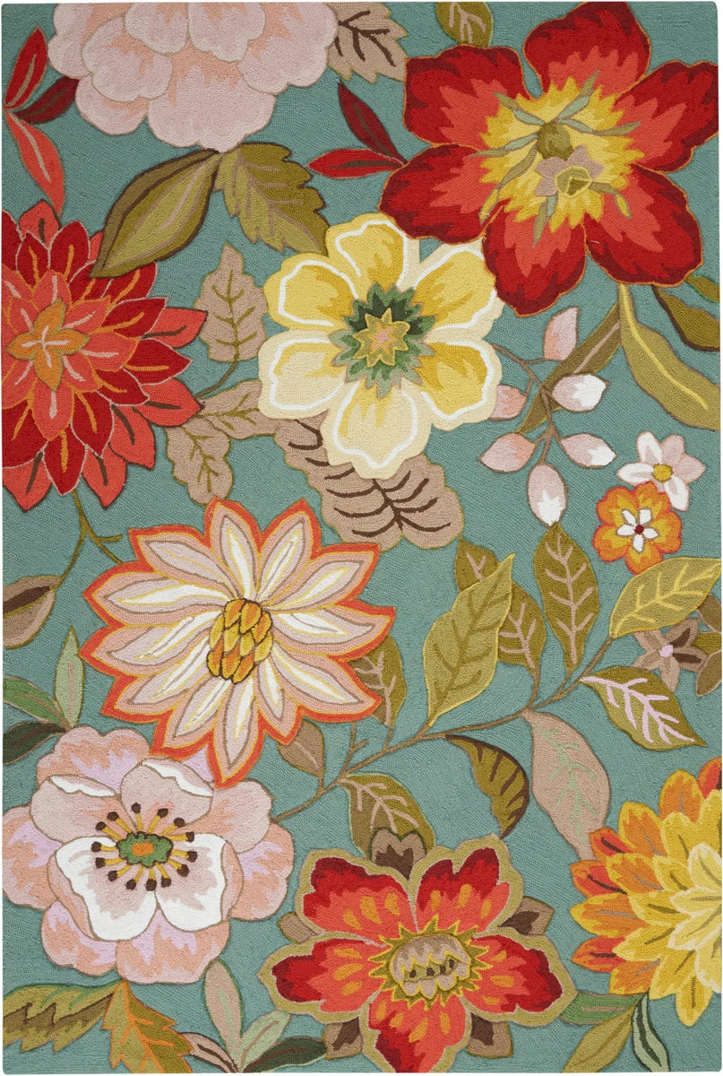 Nourison Fantasy Contemporary Aqua Area Rug
