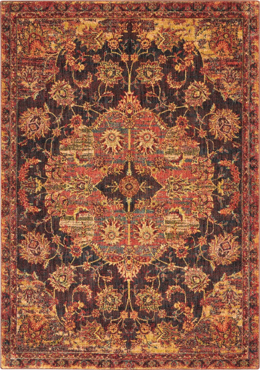 Nourison Jewel Traditional Ember Red Area Rug