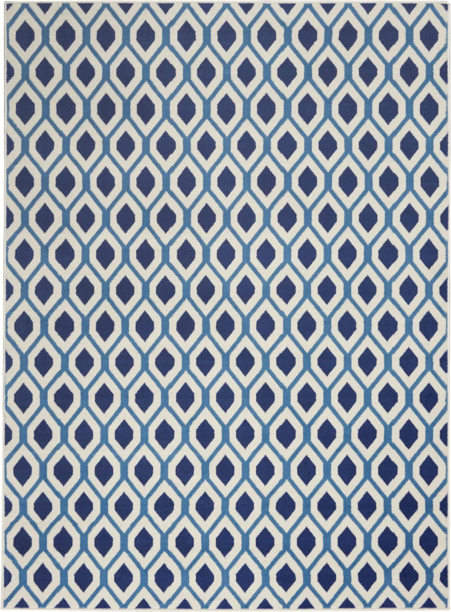 Nourison Grafix Contemporary White/Navy Area Rug