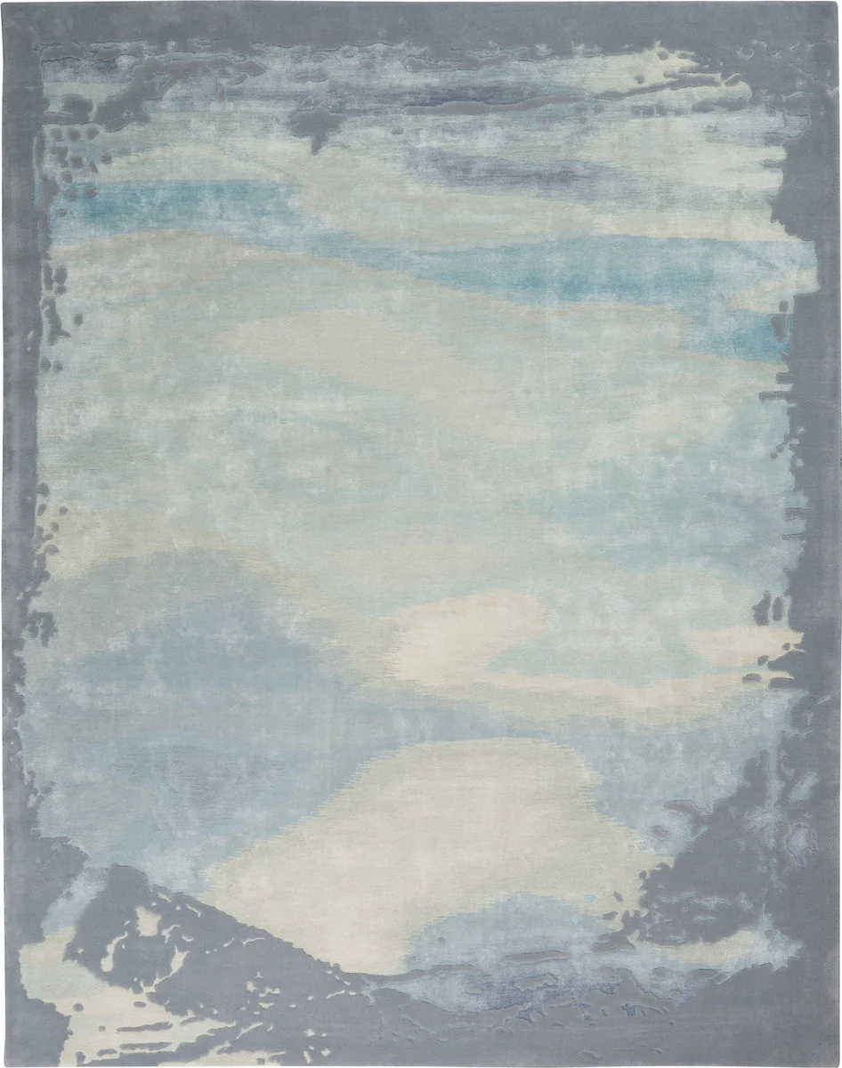 Nourison Prismatic Contemporary Seafoam/Silver Area Rug