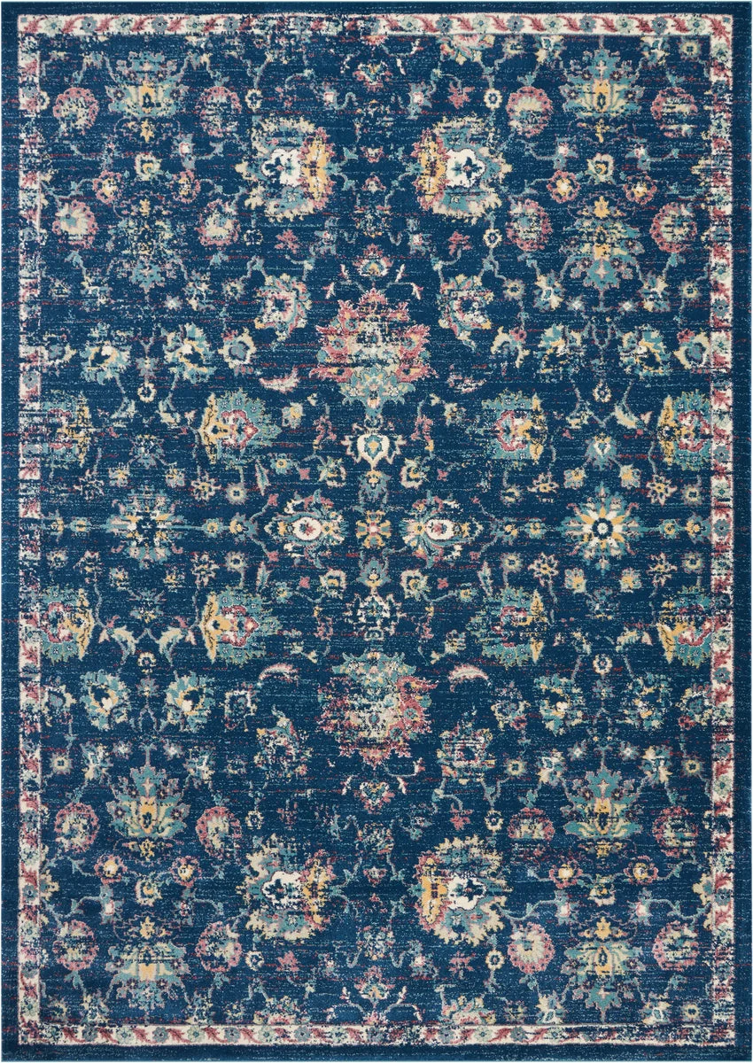 Nourison Fusion Traditional Navy/Pink Area Rug