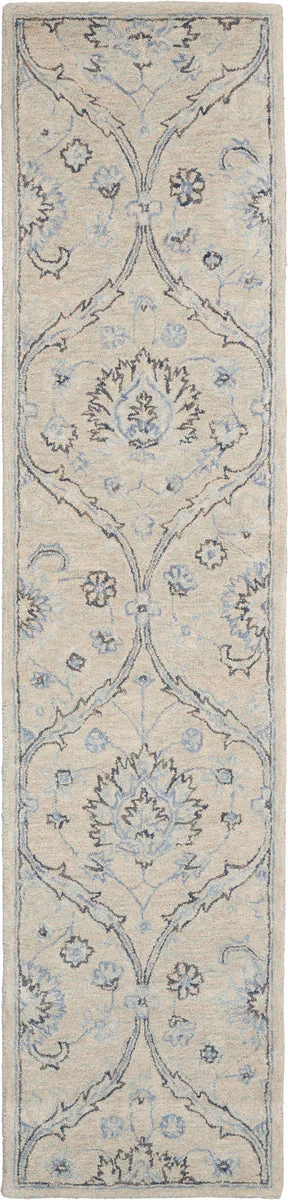 Nourison Jazmine Traditional Ivory/Blue Area Rug