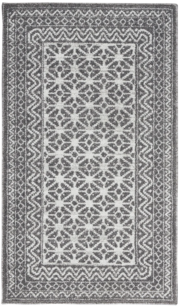 Nourison Royal Moroccan Contemporary Charcoal/Silver Area Rug